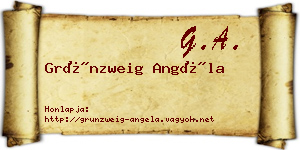Grünzweig Angéla névjegykártya